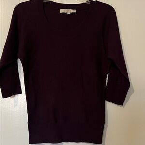 LOFT Women's Deep Purple Crew Neck Sweater